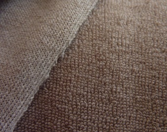 Spugna in cotone biologico lavorato a maglia, 50 cm, spugna estiva, tinta unita marrone tortora.