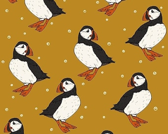 110 cm restantes jersey orgánico Atlantic Puffin ocre dorado mostaza Bloome Copenhagen