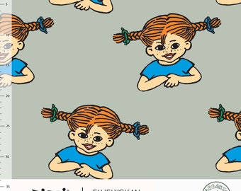 50cm Biojersey Pippi Langstrumpf sea green mint, Elvelyckan Design