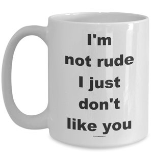 Offensive Coffee Mug I'm Not Rude I Just Don't Like You Great Gift For People Who Appreciate Offensive Humour image 4