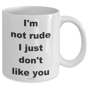 Offensive Coffee Mug I'm Not Rude I Just Don't Like You Great Gift For People Who Appreciate Offensive Humour image 3