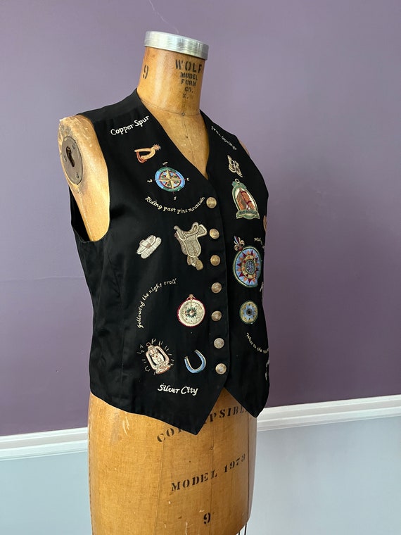 90s Ranch, Equestrian Themed Patched Mom Vest - image 4