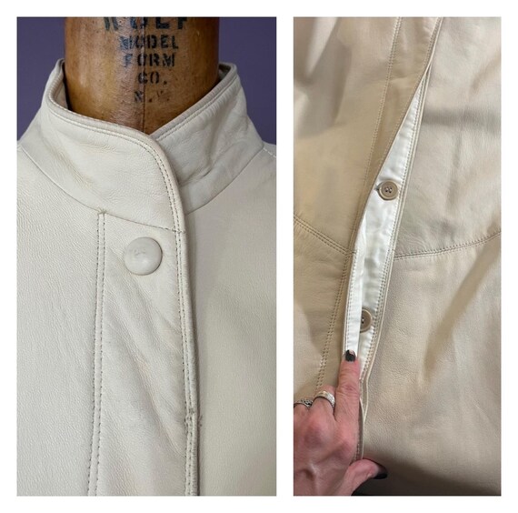 Sick Soft Leather Overcoat, 80s Does 40s Styling - image 4