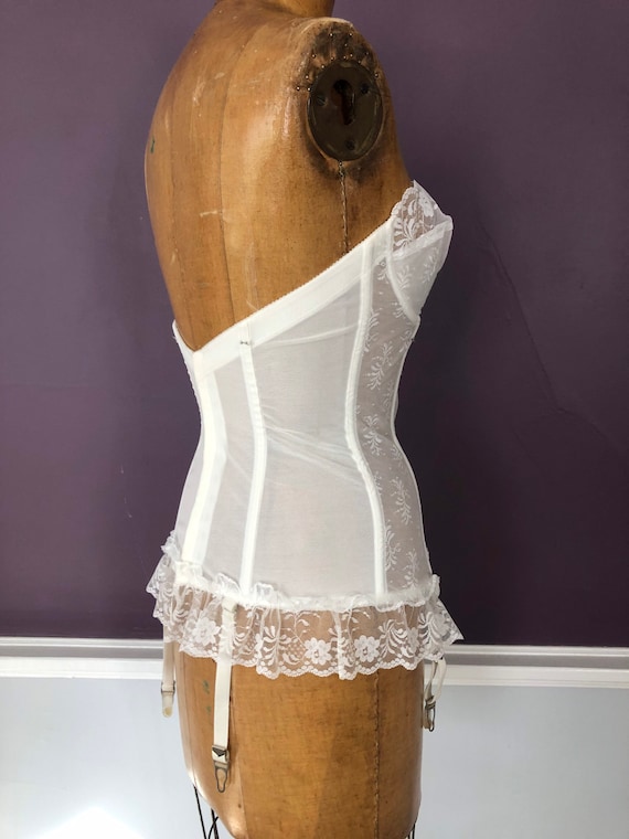 Vintage 80s 90s Merry Widow Basque In Lace with S… - image 6