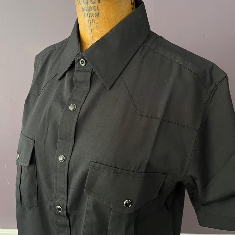 Western Black Button Up - Etsy