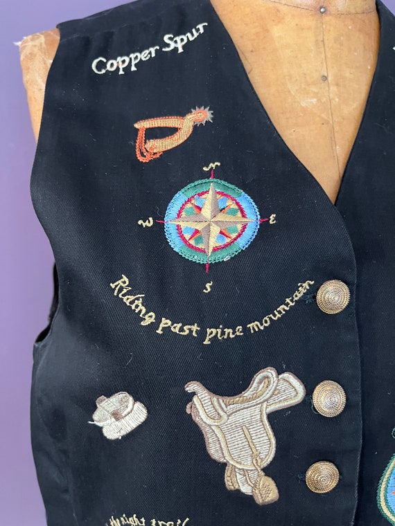 90s Ranch, Equestrian Themed Patched Mom Vest - image 5