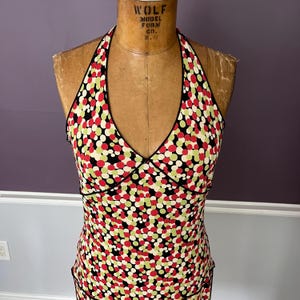 Sexy Y2K Halter, Drop Waist, Polka Dot Dress