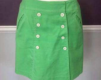 60s Mod Mini Skort with Sailor Buttons and White Topstitching
