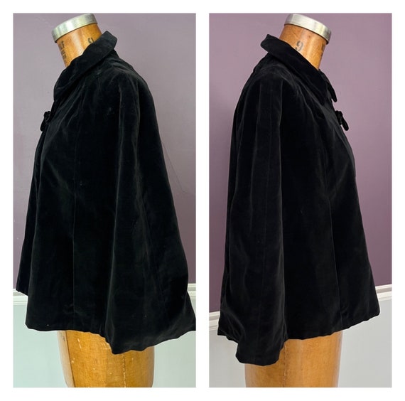 VTG Velvet and Satin Capelet with Arm Holes 40s, … - image 6