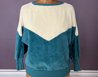 80s Velour Two Tone Sweatshirt