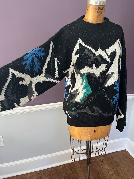 Sick 80s 90s Oversized Snowflake Ski Sweater