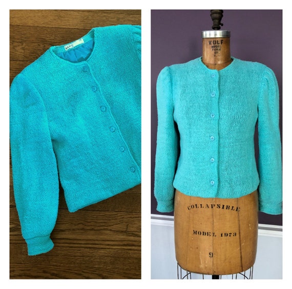 Adorable 80s 90s Bill Blass Puff Sleeve Boxy Fit S