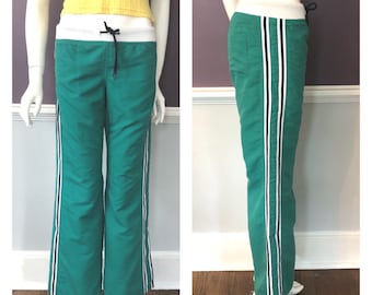 Y2K Low Rise Bootleg Schnitt Athletisch Streifen Joggers Spice Girl Wanna Be Pants
