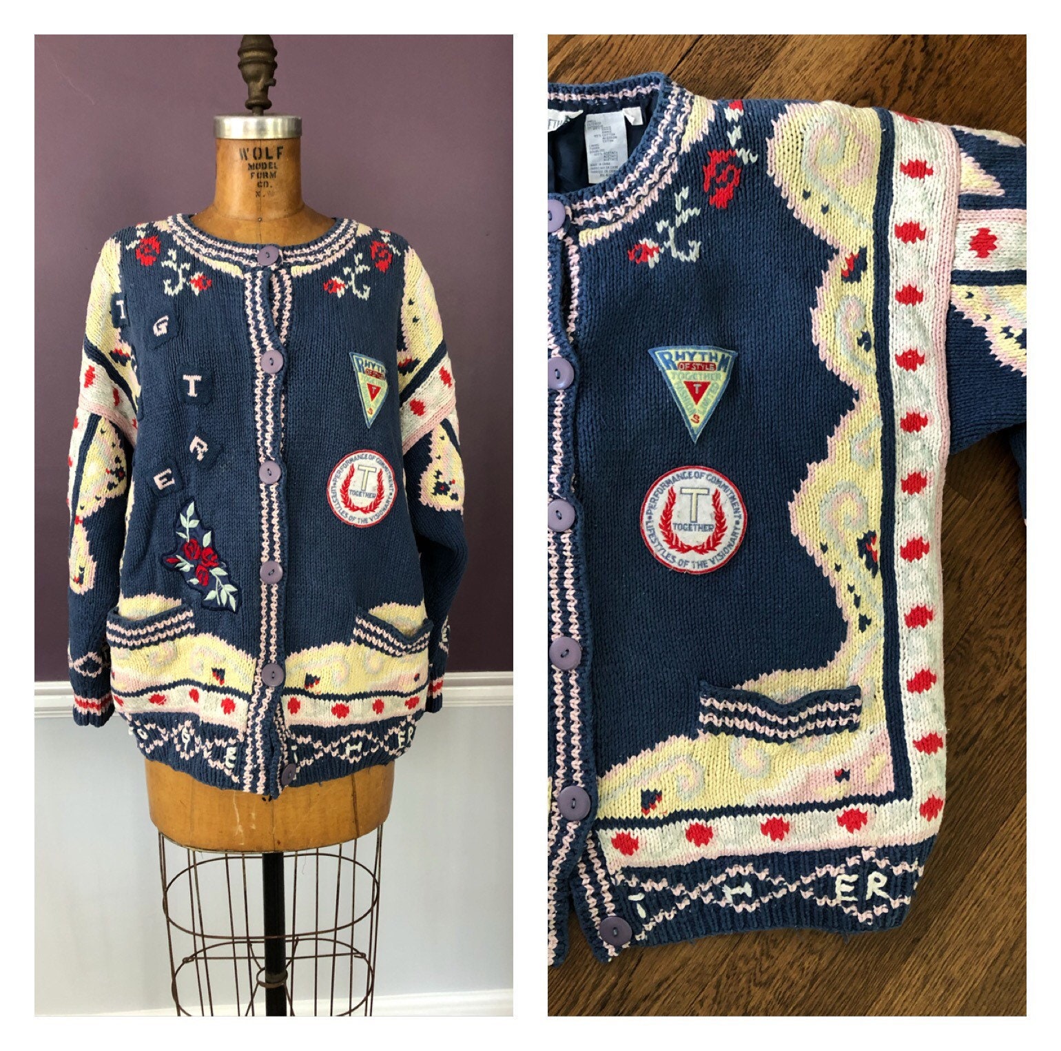 トップス 80s lettered cardigan $_12.JPG?set_id=880000500F