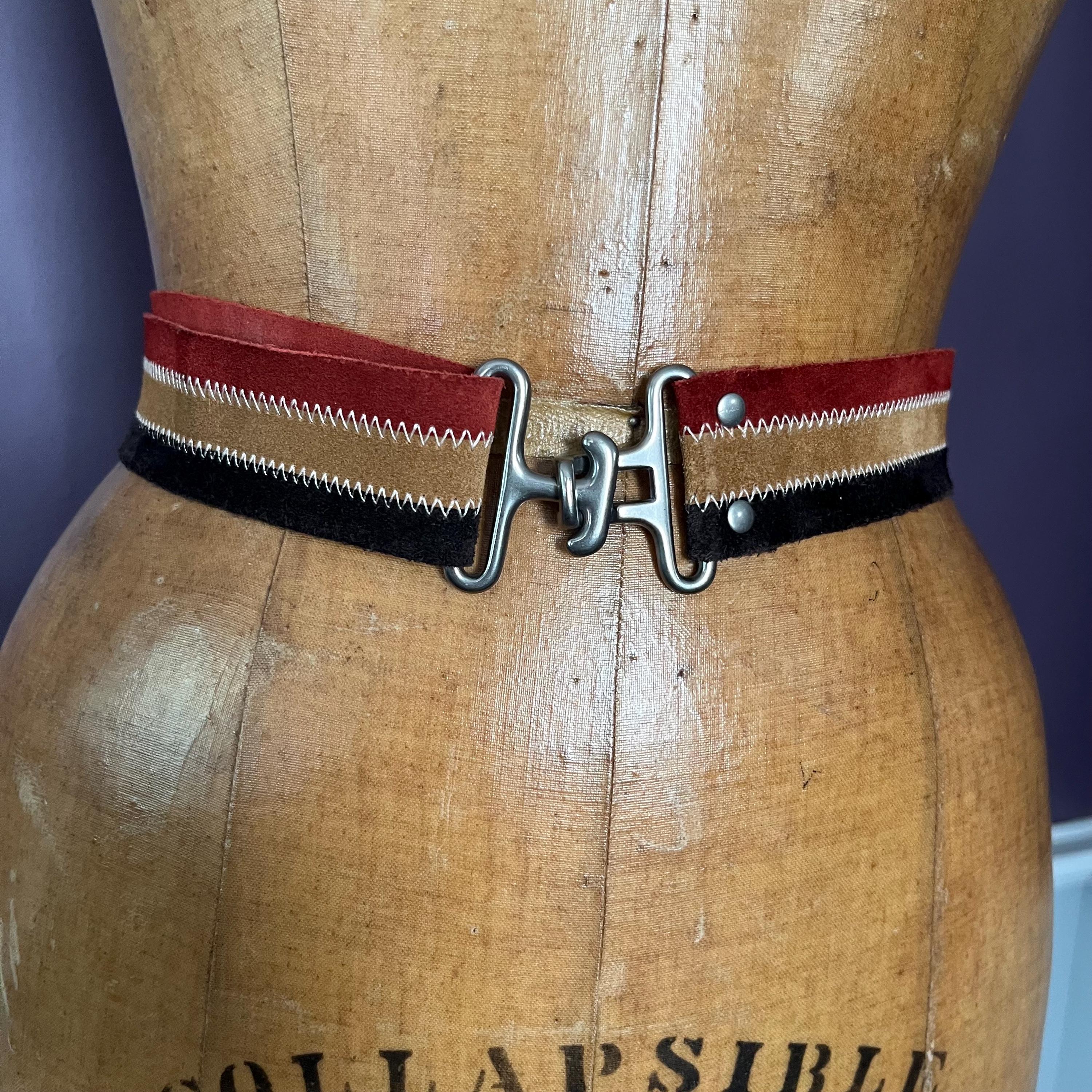 60s belt, rare find, multicolored suede patches, never worn 26-33.5 inches fit Myra Bag Women main image 3