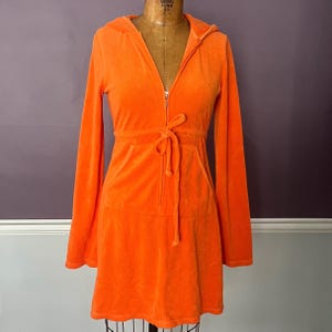 VTG Y2K Juicy Couture Terry Zip Front, Pullover, Hoodie, Mini Dress, Terrycloth Beach Coverup