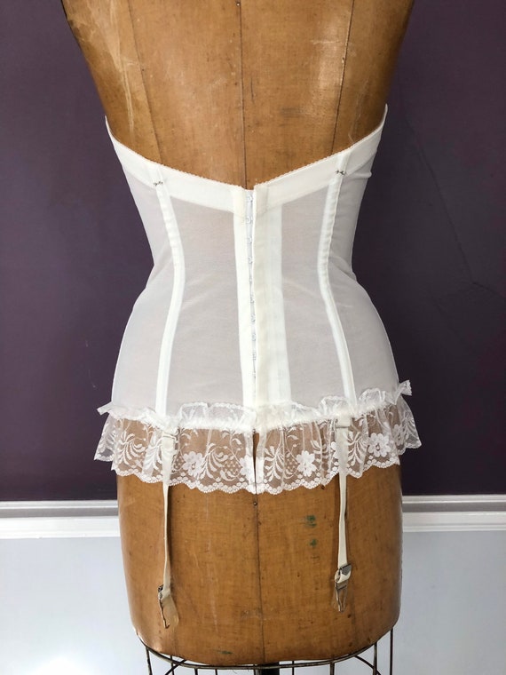 Vintage 80s 90s Merry Widow Basque In Lace with S… - image 5