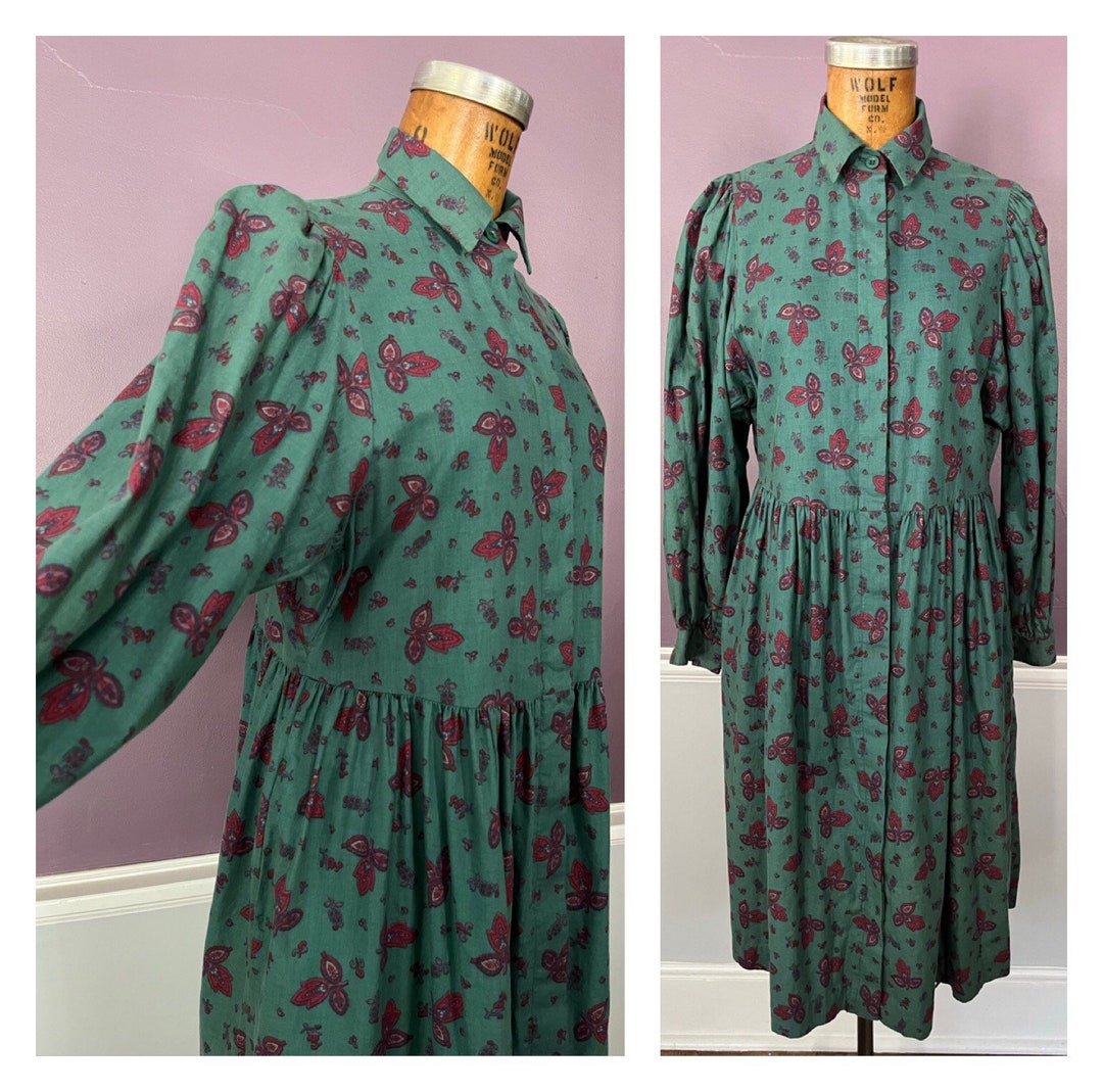 Vintage 80s Laura Ashley Modest Victorian Shirtdress / Loose - Etsy