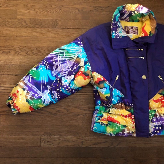 AH-MAZING Vintage 80s Purple and Metallic Gold Ski