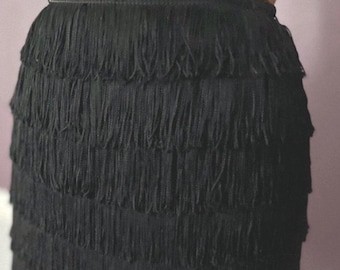 90s DKNY Fringe Mini Skirt