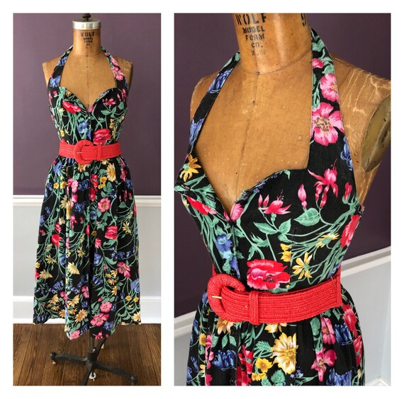 Fabulous Vintage 80s does 50s Floral Sundress / Re