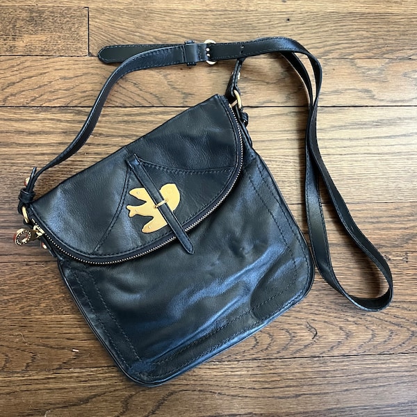 Marc Jacobs Leather Gold Bird, bandolera, bolso de sillín