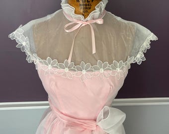 Sweet 60s Party Dress, Dior New-Look Style in Organdy and Taffeta