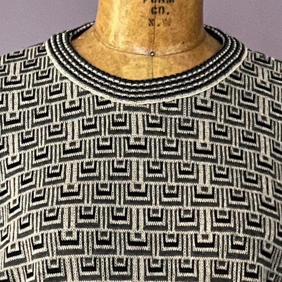 VTG Italian Geo Grunge Grandad Oversized, Sweater