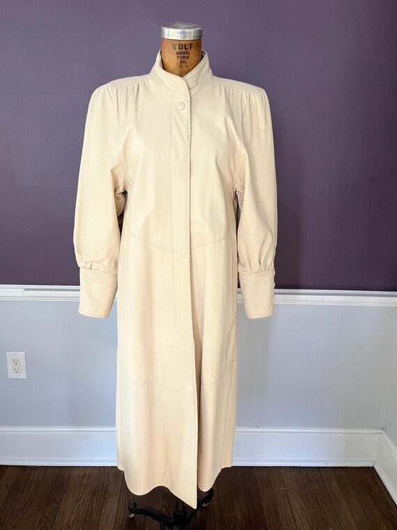 Sick Soft Leather Overcoat, 80s Does 40s Styling - image 1