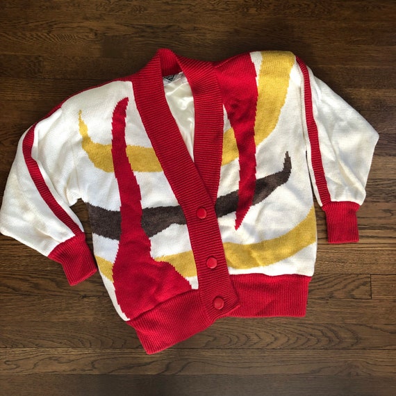 Fabulous 80s Varsity Style Sweater Jacket