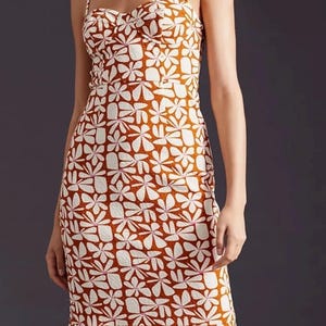 NWT Anthropologie, Hutch Slim Midi Daisy Dress, Wire Cups, Hem Flounce image 2