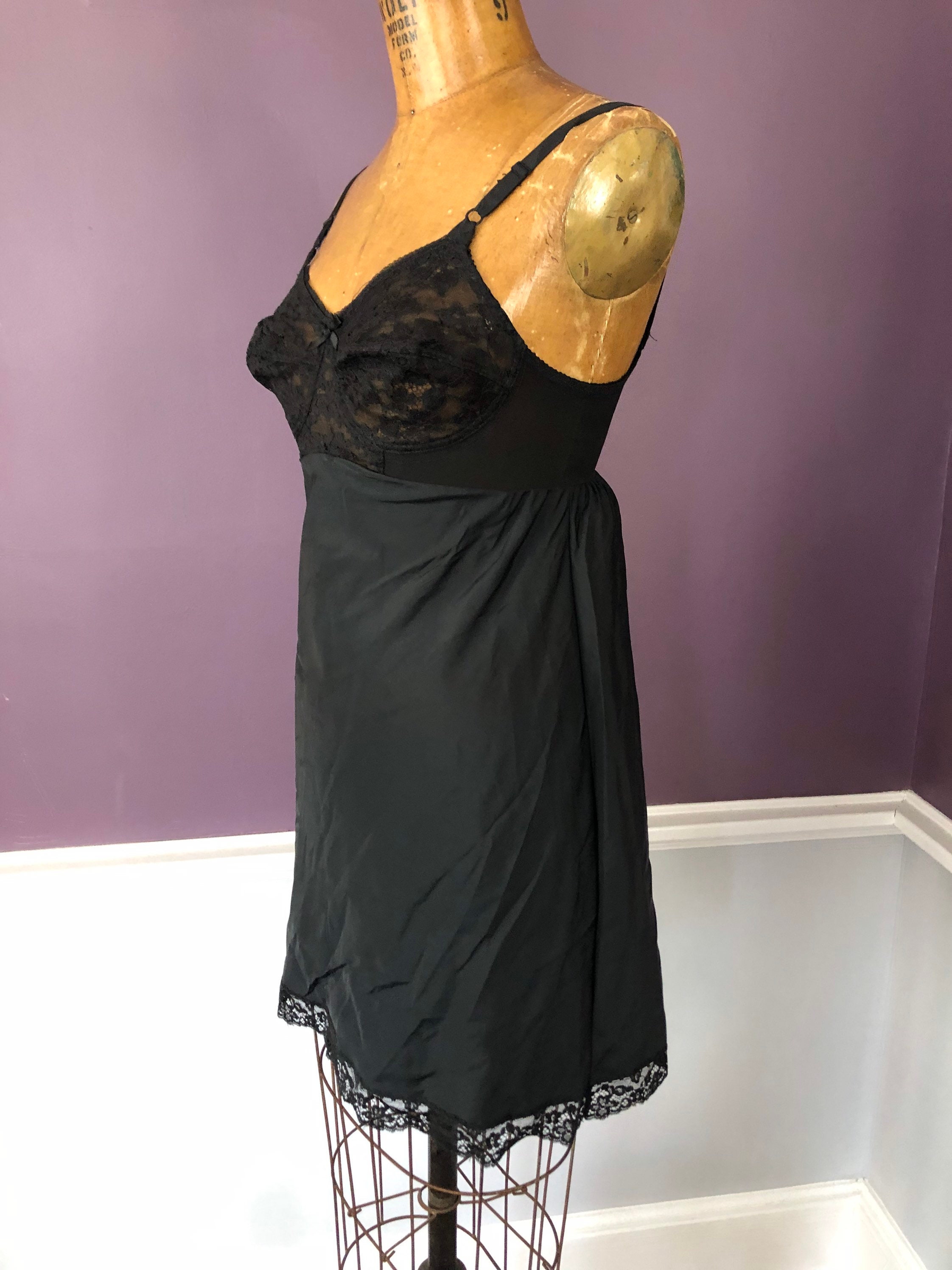 Lace Black Slip Dress - Etsy