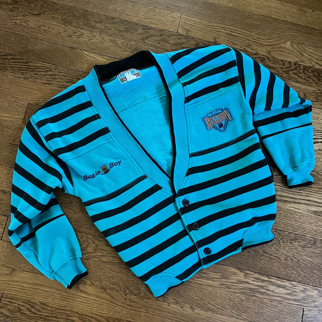80s Bugle Boy Varsity Style Vneck Cardigan Sweatshirt Etsy