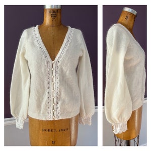 Lovely Bell Sleeve French Cardi with Lace Trim by Sésane