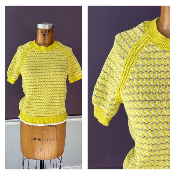 Anthropologie Moth, Geo VTG-Style Raglan Short Sleeve Sweater