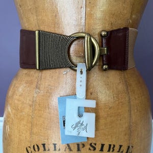 Oversized Metal Buckle Accented Statement Belt Accessories | Oversized Metal Buckle Accented Elastic  main image 4