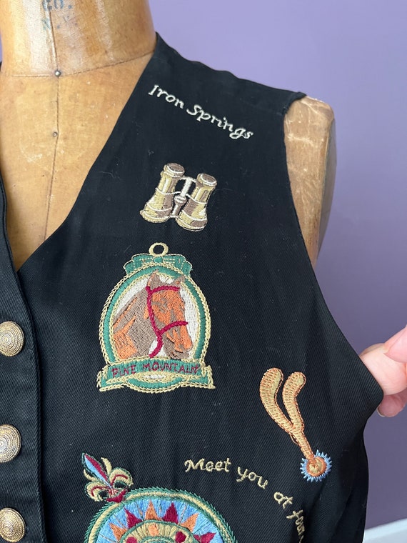 90s Ranch, Equestrian Themed Patched Mom Vest - image 6
