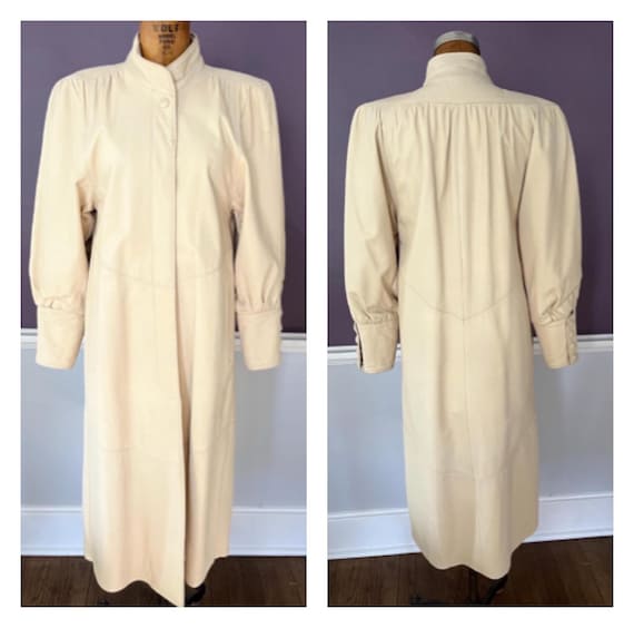 Sick Soft Leather Overcoat, 80s Does 40s Styling - image 9