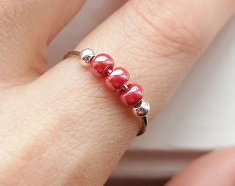 Fidget Ring Adjustable. Anxiety Spinner Ring. Stackable Ring. Dainty Worry Ring. Everyday Jewelry. Minimal Modern Rings. Meditation Ring