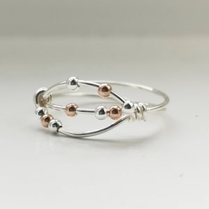 Sterling Silver Spinner Ring: Fidget Jewelry Anxiety, Meditation Jewelry