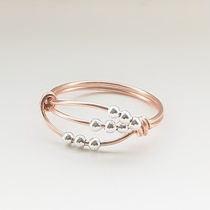 Rose Gold Fidget Ring ADHD Anxiety ring. Minimalist Fidget Ring for Her. Nail Picking Ring. Thumb Ring. Spinner Ring OCD. Play Ring.