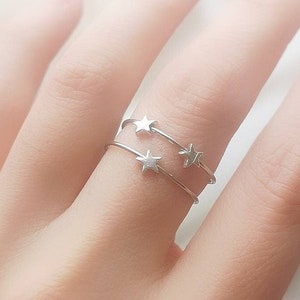 Silver Star Fidget Ring. Adjustable Anxiety Relief Ring. Nail Picking Ring. ADHD Play Ring. Teen Stacking Ring for Her. Trendy Ring