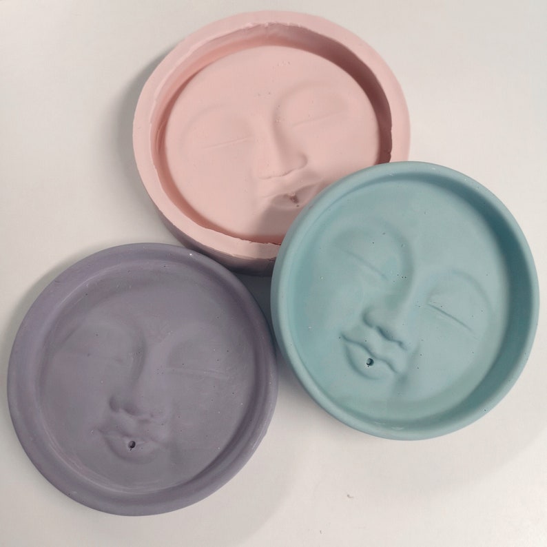 Silicone Moon Face Incense Burner Mould / Jesmonite / Clay Etsy UK