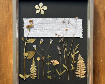 Kunstwerken van geperste bloemen op maat (20x25 cm - 25x30 cm)