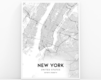new york map etsy