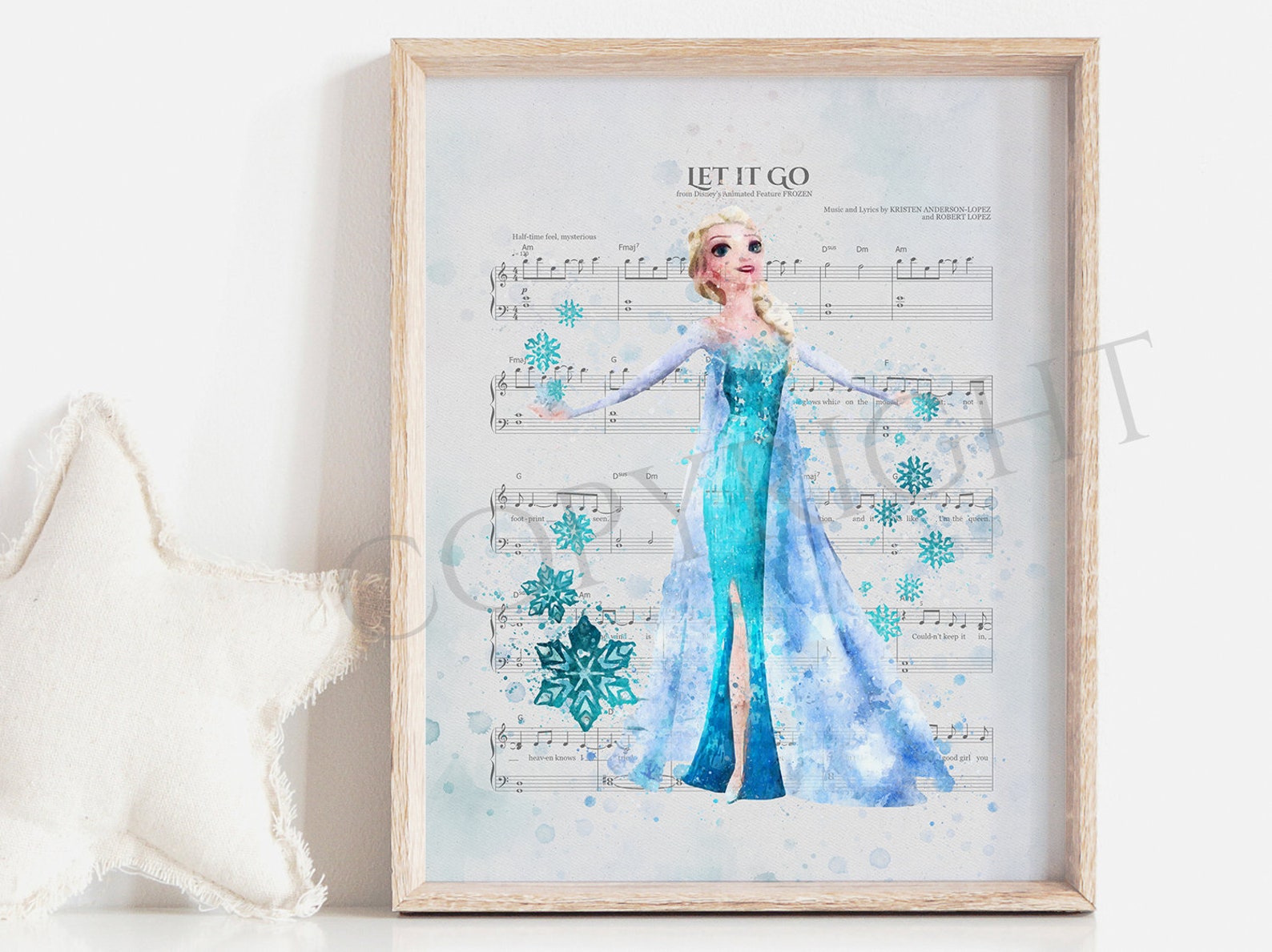 Elsa Music Sheet Print Frozen Print Let It Go Poster Disney Etsy