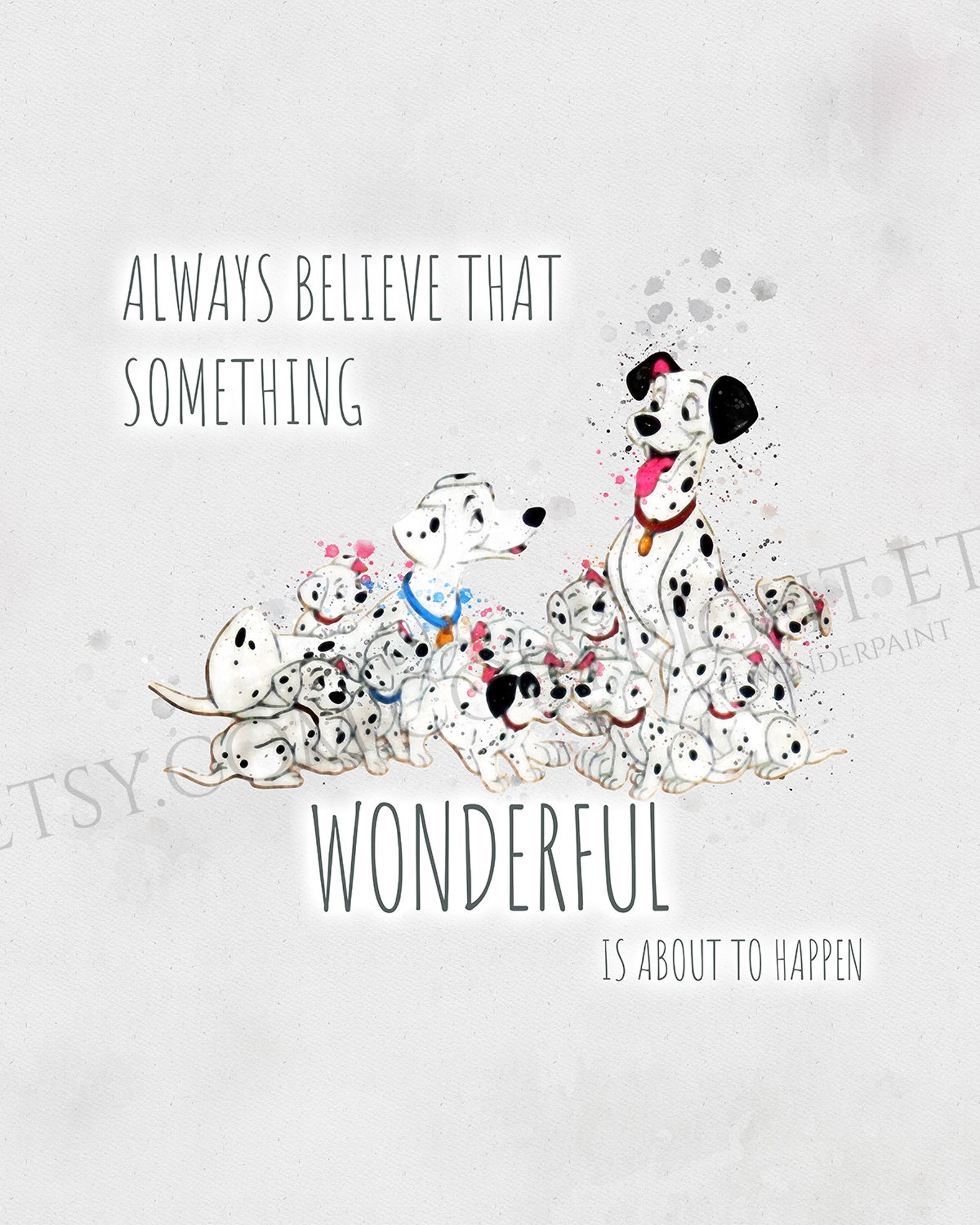 101 Dalmatians Print Quote Poster Decor Etsy