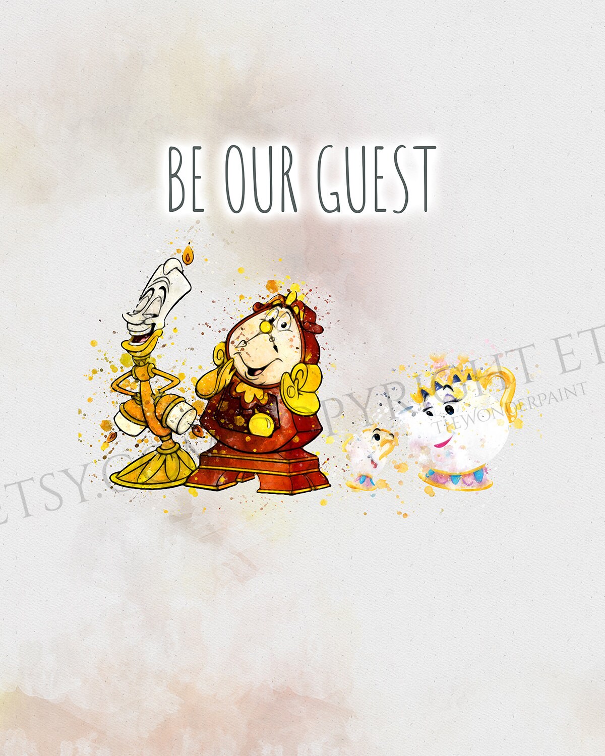 Beauty and the Beast Quote Print Be Our Guest Poster Etsy UK