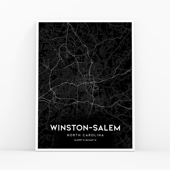 Winston Salem Map Print North Carolina Nc Usa Art Poster City Street Road Map Print Nursery Room Wall Office Decor Printable Map 097b