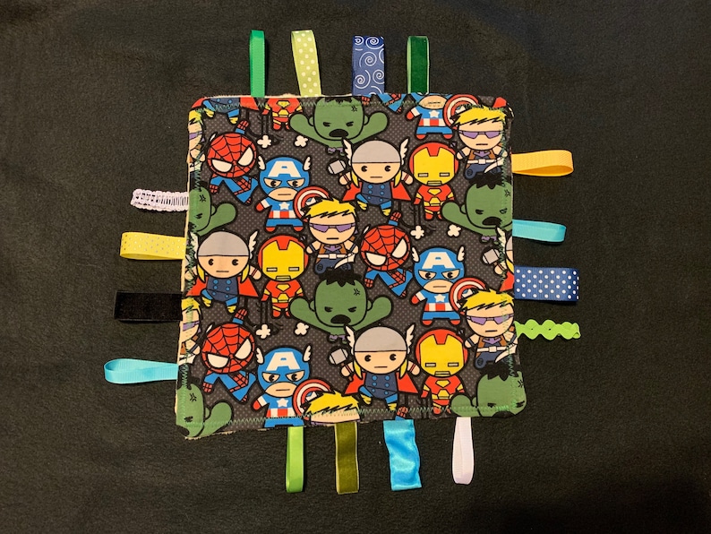 Custom design baby taggie blanket!